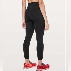 Lululemon Fast And Free 7/8 Tight II Womens 14 Black Non-Reflective Nulux 25"